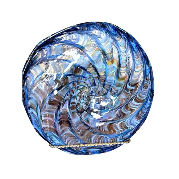 Art Glass Swirled Multi-Colored Decor Gallery Wall Art Accent Cabinet Bookshelf - Picture 2 of 11